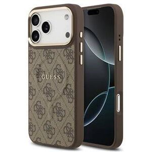 Guess PU Leather 4G Gold Frame iPhone 17 Pro Max barna MagSafe tok kép