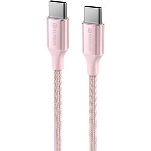 Swissten Textile II USB-C to USB-C 1, 5m, rózsaszín kép