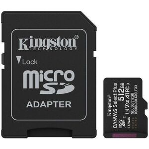 Kingston MicroSDXC 512GB Canvas Select Plus Gen 3 + SD adapter kép
