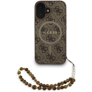 Guess PU Leather 4G Colored Ring Strap MagSafe iPhone 16 Brown tok kép