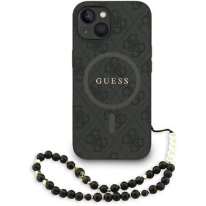 Guess PU Leather 4G Colored Ring Strap MagSafe iPhone 15 Black tok kép