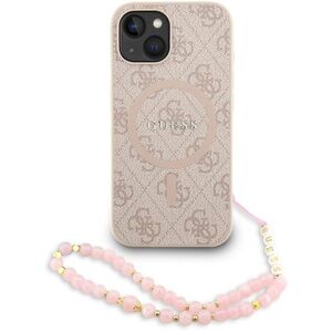 Guess PU Leather 4G Colored Ring Strap MagSafe iPhone 15 Pink tok kép