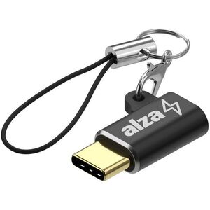 AlzaPower USB-C (M) to Micro USB (F) Keychain fekete kép