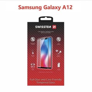 Swissten Case Friendly Samsung Galaxy A12 üvegfólia - fekete kép
