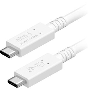 AlzaPower Core USB-C to USB-C USB4 100W 0.5m, fehér kép