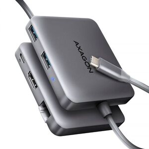 AXAGON HMC-5HL 5-in-1 Hub, USB-C 5Gbps, 2x USB-A, HDMI 4k/60Hz, RJ-45, PD 100W, USB-C cable, 20cm kép