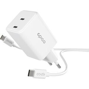 Epico UltraBoost EA30 45 W GaN töltőfej, 1, 2 m USB-C to USB-C kábel - fehér kép