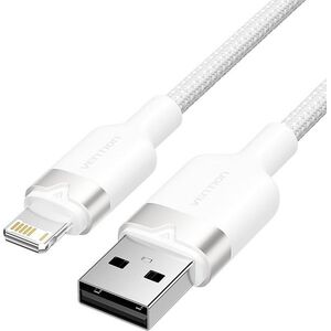 Vention USB 2.0 Type-A Male to Lightning Male 2.4A Cable 1M White Aluminum Alloy Type kép
