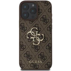 Guess PU 4G Metal Logo iPhone 16 Pro Brown tok kép