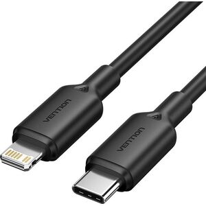 Vention USB 2.0 Type-C Male to Lightning Male 3A Cable 2M Black PVC Type kép