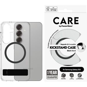 PanzerGlass CARE Kickstand Samsung Galaxy S25 átlátszó/fekete Kickstand & QI tok kép