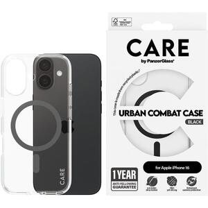 PanzerGlass CARE Apple iPhone 16 MagSafe Urban Combat átlátszó/fekete nem sárguló tok kép