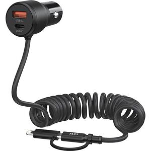ChoeTech 110W USB-C+USB-A Fast car charger with Stretchable cable kép