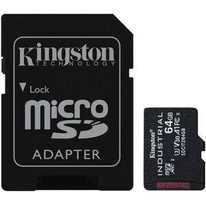 Kingston MicroSDXC 64GB Industrial + SD adapter kép