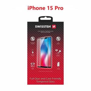 Swissten Full Glue Apple iPhone 15 Pro 3D üvegfólia - fekete kép