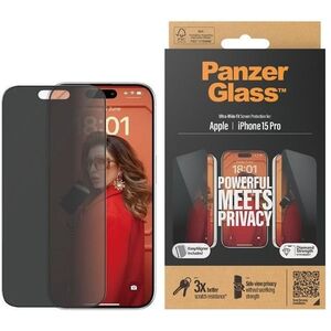 PanzerGlass Privacy Apple iPhone 15 Pro üvegfólia + felhelyező keret kép