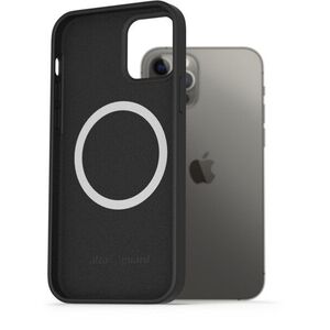 AlzaGuard Silicone Case Compatible with Magsafe iPhone 12/12 Pro fekete tok kép