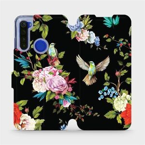 Mobiwear VD09S Xiaomi Redmi Note 8T flipes tok - madarak és virágok kép