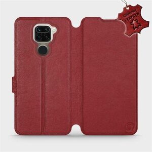 Mobiwear Xiaomi Redmi Note 9 sötétpiros flipes bőr tok kép