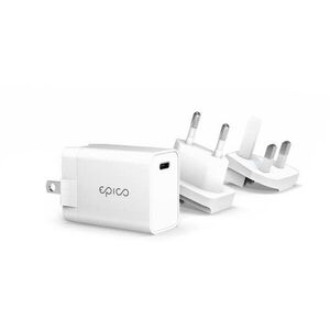 EPICO 20W PD Charger s Changeanle Plug (EU. UK) - fehér kép