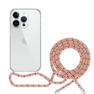 Epico iPhone 14 Pro Max rózsaszín átlátszó tok nyakpánttal kép