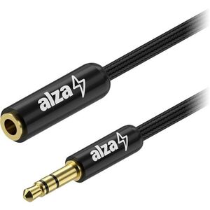 AlzaPower AluCore Audio 3, 5 mm Jack (M) to 3, 5 mm Jack (F), 3m - fekete kép