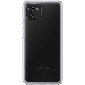 Samsung Galaxy A03 Félig átlátszó hátlap tok - átlátszó kép