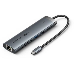 Vention 9-in-1 USB-C to HDMI / USB-C / USB 3.0 / USB 2.0 / RJ45 / SD/TF / 3.5mm / PD Docking Station kép