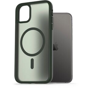 AlzaGuard Matte Case Compatible with Magsafe iPhone 11 sötétzöld tok kép