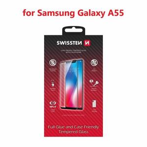 Swissten Case Friendly Samsung Galaxy A55 üvegfólia - fekete kép