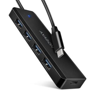 AXAGON HUE-C1C TRAVEL Hub, USB-C 5Gbps, 4x USB-A, USB-C power IN, cable 19cm kép