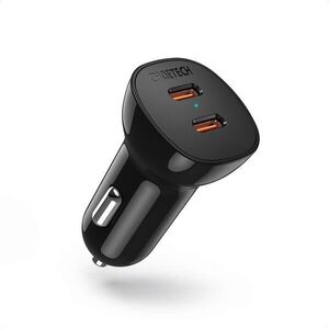 Choetech Dual C-ports PD40W Car Charger Black with Color Box Package kép