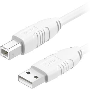 AlzaPower LinkCore USB-A to USB-B 1m, fehér kép