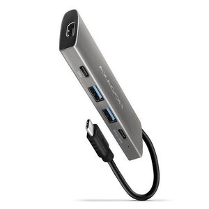 AXAGON HMC-5G2 5in1 Hub, USB-C 10Gbps, 2x USB-A, 2x USB-C, HDMI 4k/60Hz, PD 100W, USB-C cable 13 cm kép