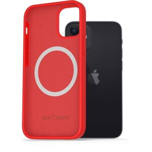 AlzaGuard Silicone Case Compatible with Magsafe iPhone 12 Mini piros tok kép