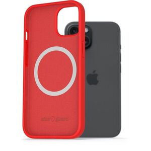 AlzaGuard Silicone Case Compatible with Magsafe iPhone 15 piros tok kép