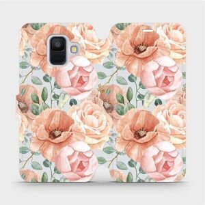 Mobiwear MP02S Samsung Galaxy A6 (2018) flipes tok - pasztell virágok kép