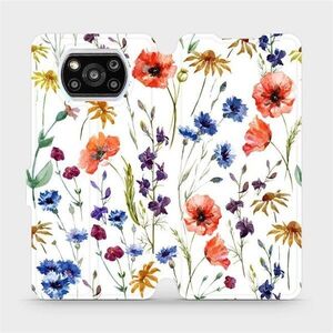 Mobiwear Xiaomi POCO X3 Pro flip tok - MP04S, mezei virágok kép