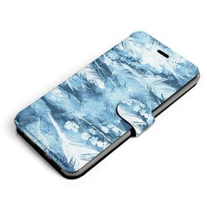 Mobiwear M058S Xiaomi Redmi 9A flipes tok - világoskék vízszintes madártollak kép