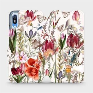 Mobiwear MP01S Huawei Y6 (2019) flipes tok - virágos rét kép