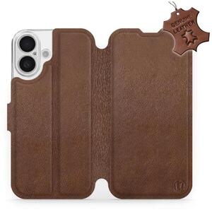 Mobiwear Apple iPhone 16 barna bőr flip tok - L_BRS kép