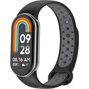 Eternico Sporty Xiaomi Smart Band 8 / 9 / 10 szíj - Solid Black and Gray kép