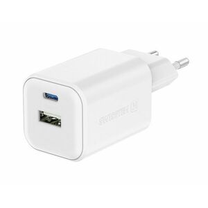 Swissten GaN 1x USB-C 45 W PD + 1x USB-A 18 W QC töltőfej - fehér kép