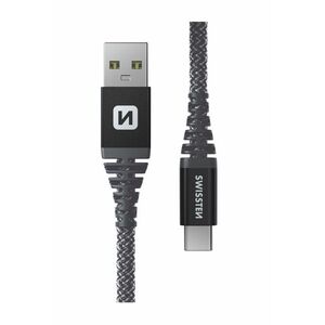Swissten Aramid Reinforced USB / USB-C 1.5m antracit kép
