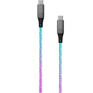 FIXED LED Cable USB-C/USB-C világító hatással és PD támogatással 1, 2 méter 60W fonott szivárvány kép