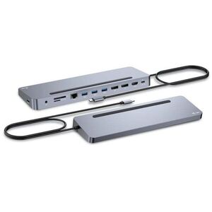 i-tec USB-C Metal Ergonomic 4K 3x Display Docking Station, Power Delivery 100W kép