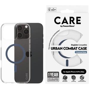PanzerGlass CARE Apple iPhone 16 Pro Max MagSafe Urban Combat átlátszó/kék nem sárguló tok kép