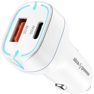 AlzaPower Car Charger P200 USB-A + USB-C Power Delivery 35W fehér kép
