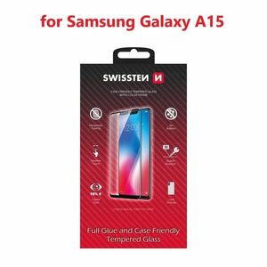 Swissten Full Glue Samsung Galaxy A15 3D üvegfólia - fekete kép