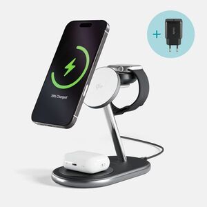 Epico UltraBase EX60 Qi2 3in1 Mag+ vezeték nélküli töltőállvány - fekete kép